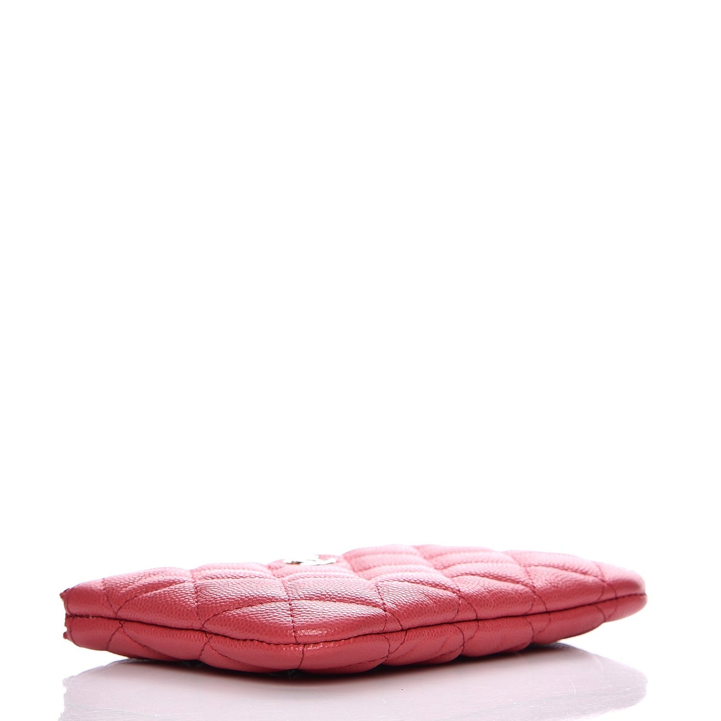 Caviar Quilted Small Cosmetic Case Dark Pink