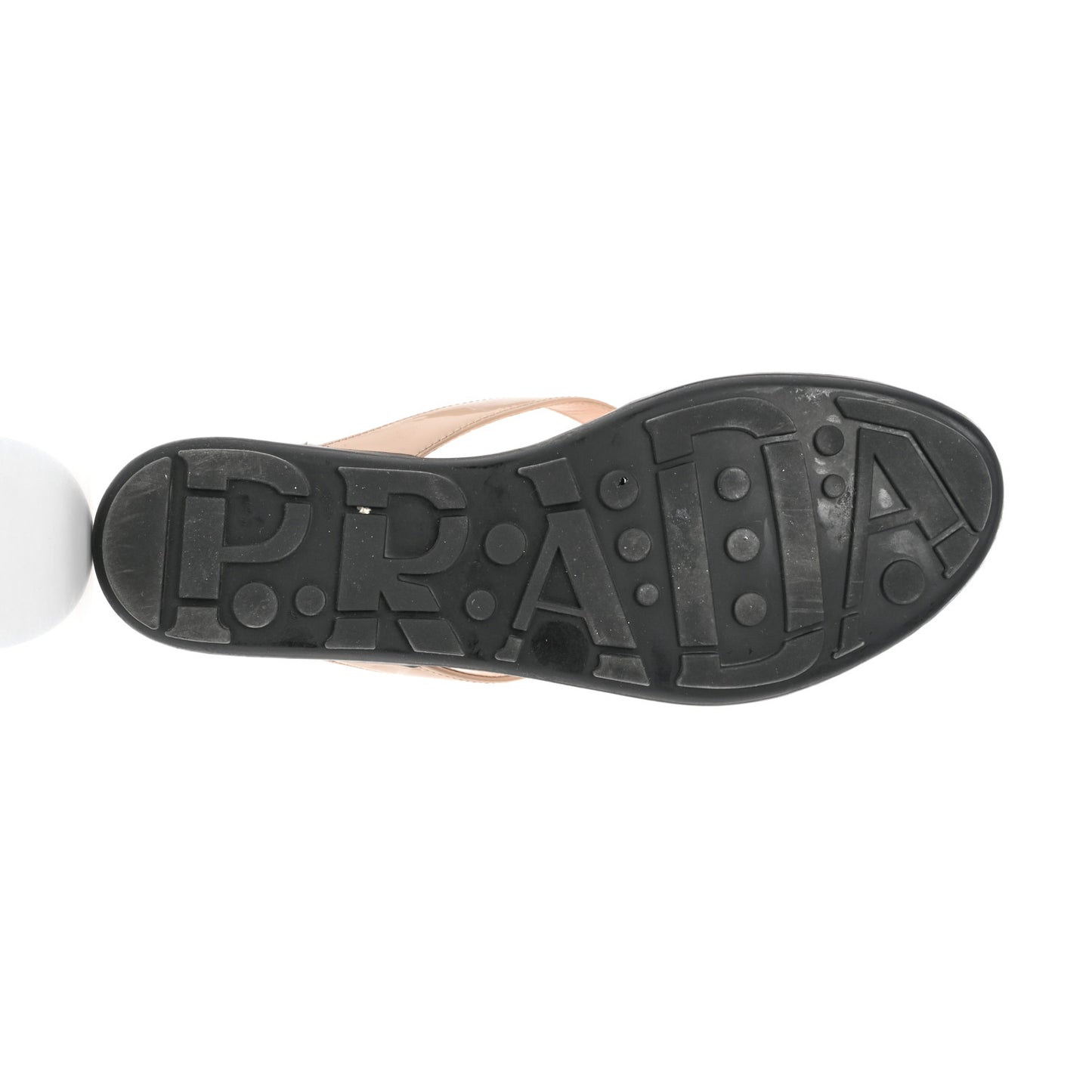 Patent Calfskin Logo Thong Sandals 40 Cipria
