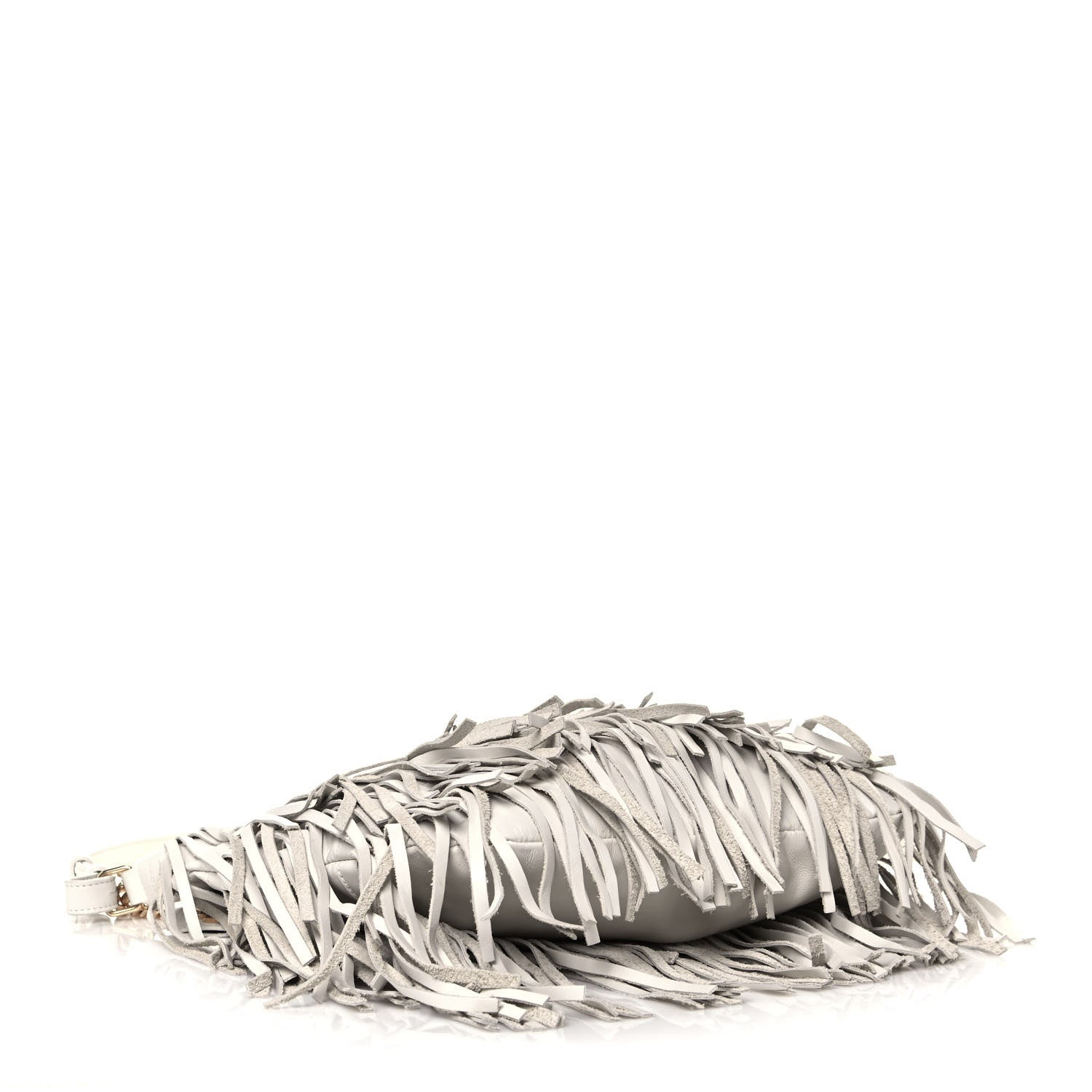 Saint Laurent Calfskin Small Emmanuelle Fringe Hobo Bag White 4 of 12