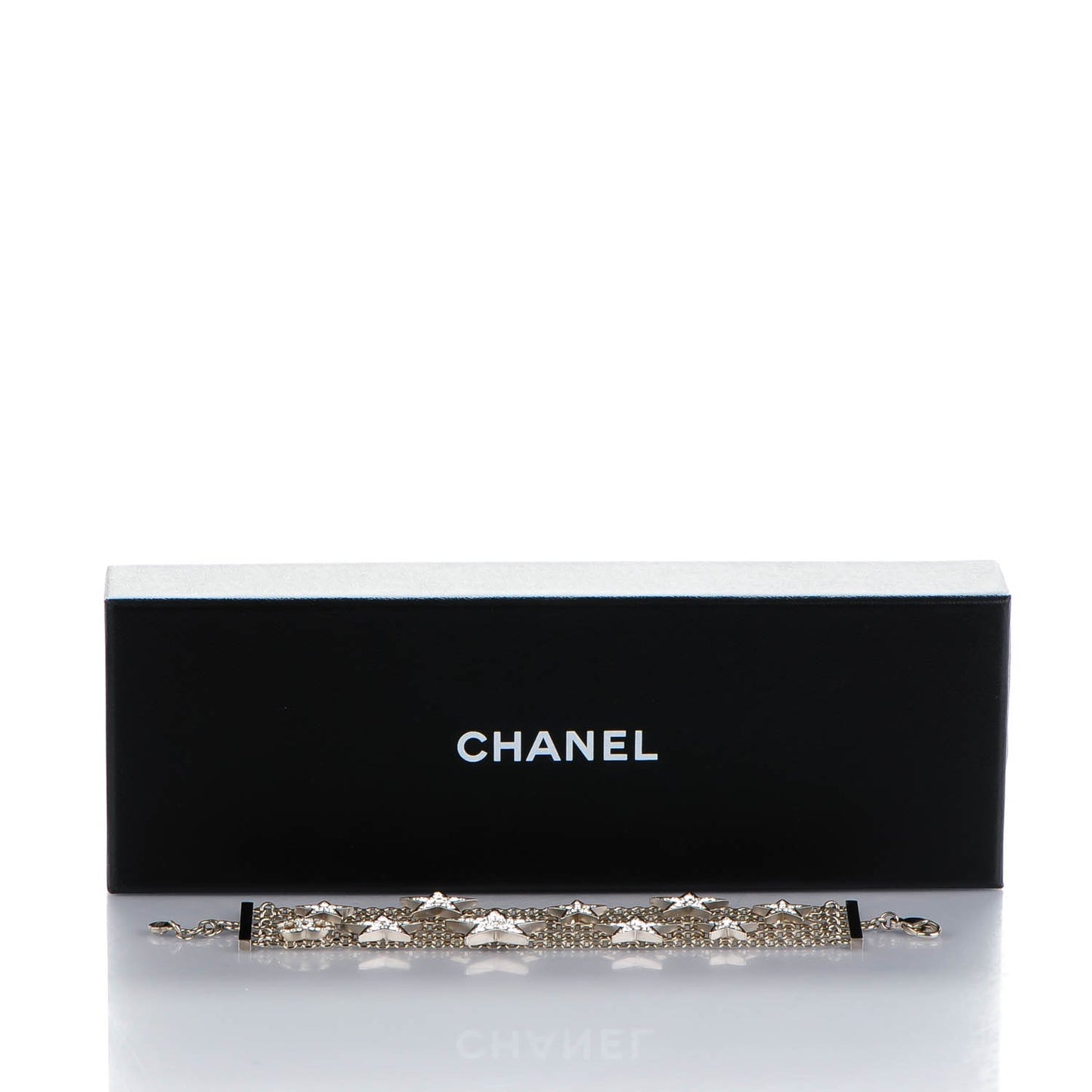 Crystal Star CC Multi Strand Bracelet Silver