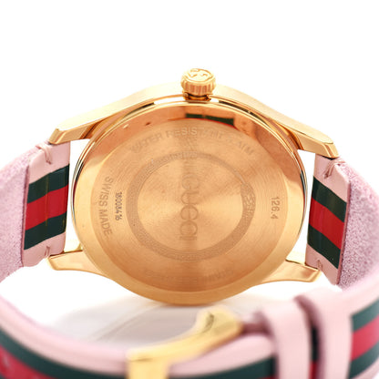 Gucci Stainless Steel Calfskin 38mm G-Timeless Stripe Web Quartz Watch Pink 5 of 5