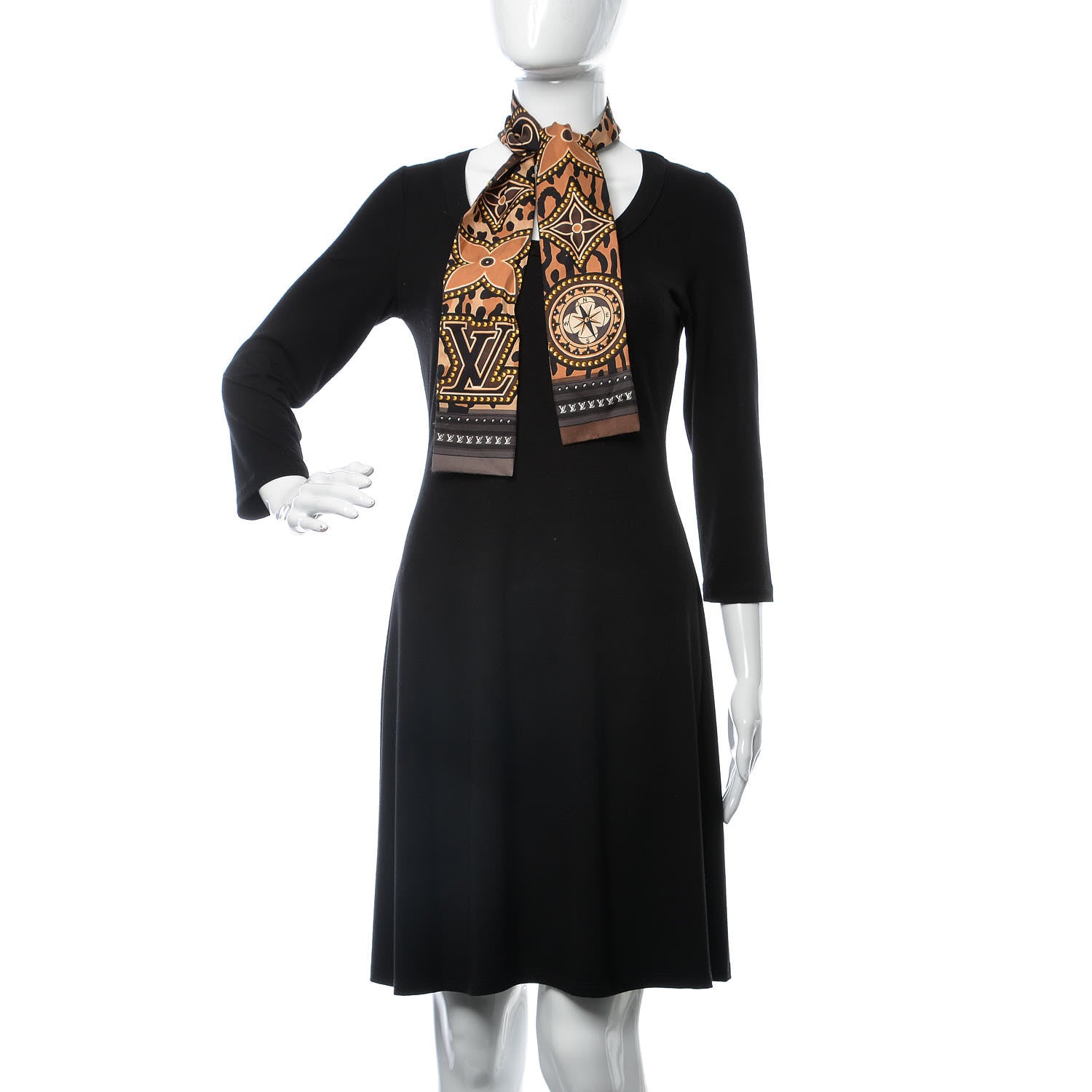 Louis Vuitton Silk Monogram LV World Bandeau Brown 2 of 5