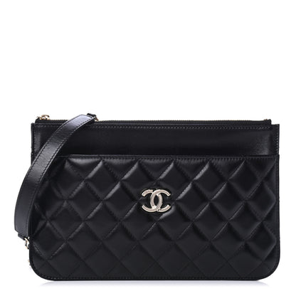 Chanel Lambskin Quilted Clutch With Chain Black 2 of 5