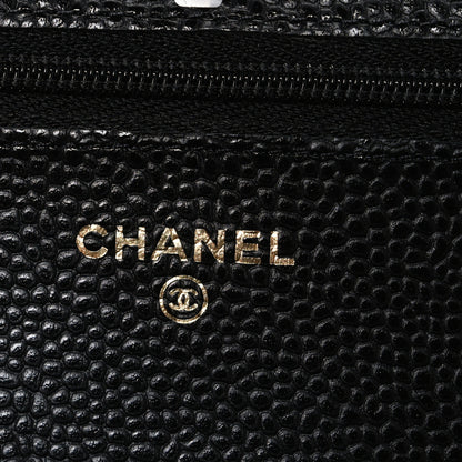 Chanel Caviar Quilted CC Turnlock Wallet On Chain WOC Black 6 of 12