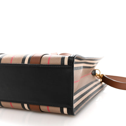 Burberry E-Canvas Stripe Small Portrait Tote Bag Archive Beige 10 of 10