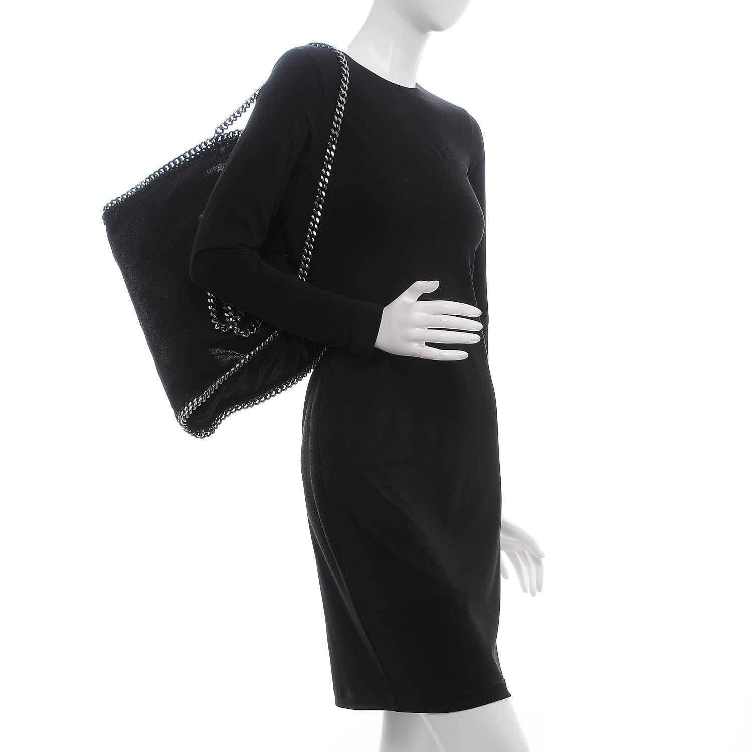 Stella McCartney Shaggy Deer Falabella Fold Over Tote Black 3 of 8