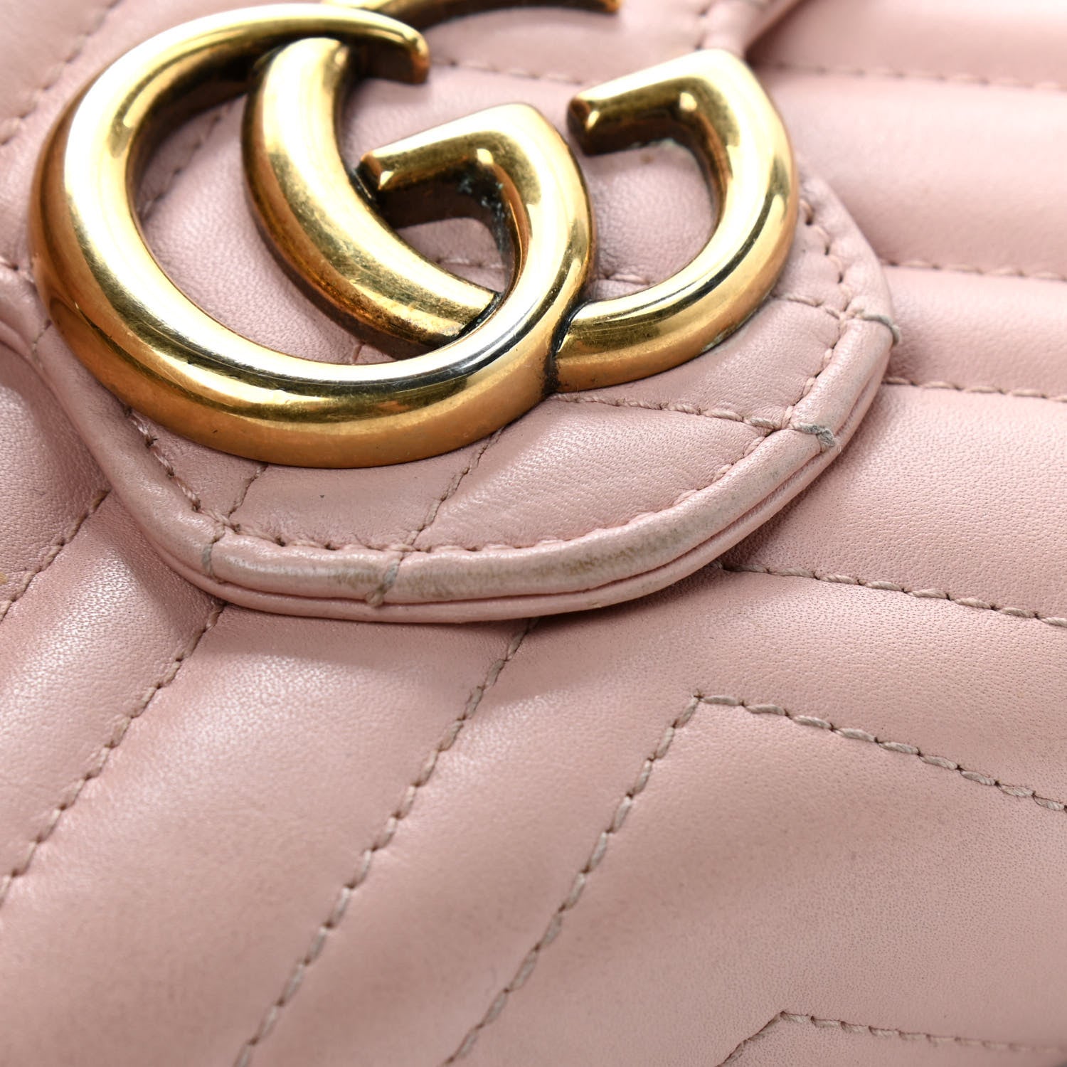 Gucci Calfskin Matelasse GG Marmont Chain Wallet Perfect Pink 10 of 10