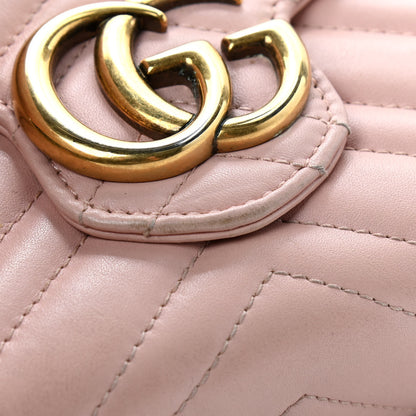Gucci Calfskin Matelasse GG Marmont Chain Wallet Perfect Pink 10 of 10