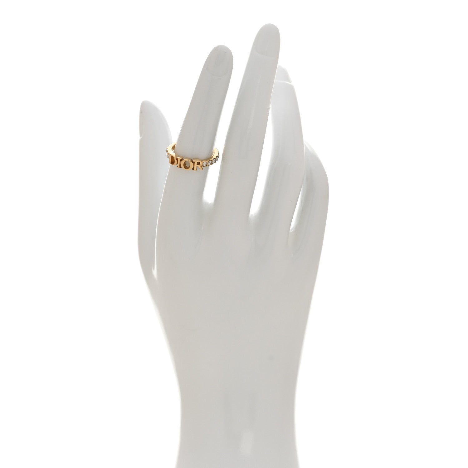 Christian Dior Metal Crystal DIO(R)EVOLUTION Ring M Gold 1845695