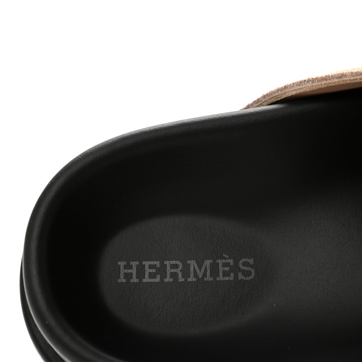 Hermes Suede Calfskin Womens Go Mules 37 Beige Nude 8 of 10