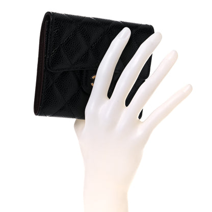 Chanel Caviar Quilted Compact Flap Wallet Black 2 of 9