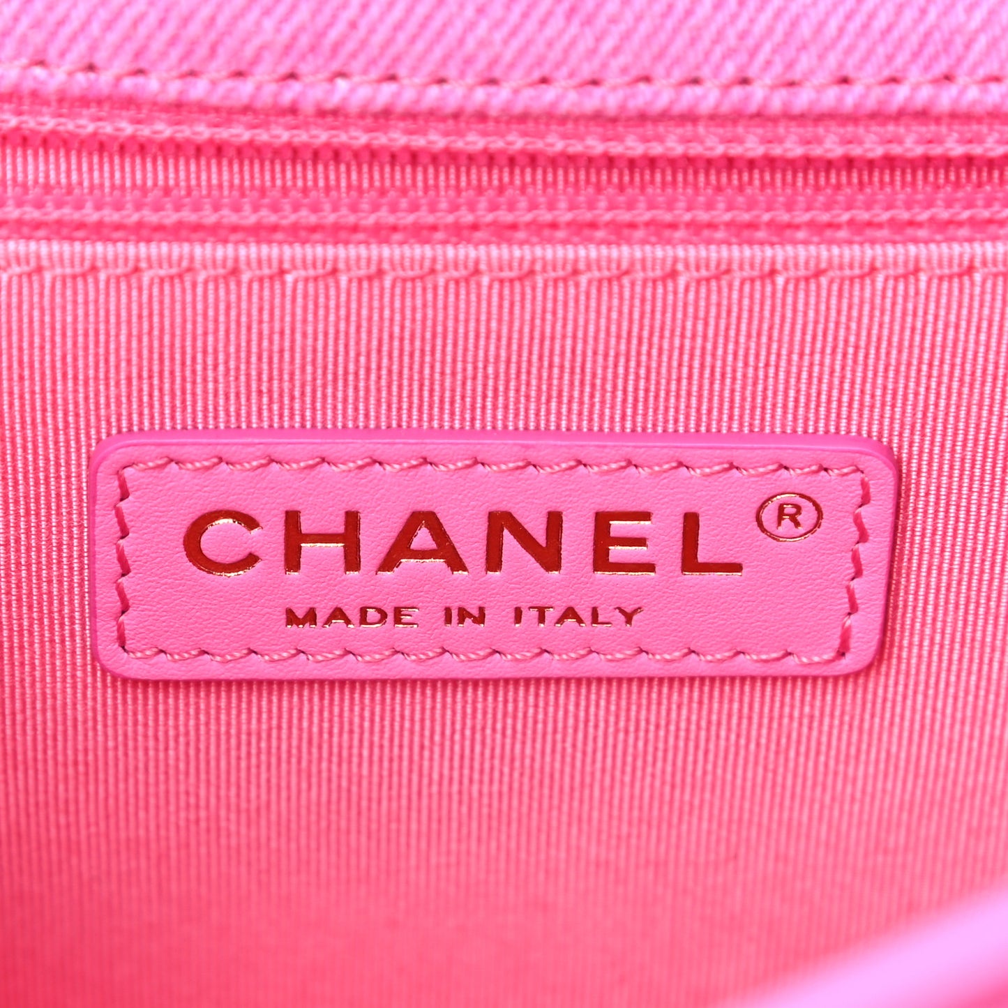 Denim Quilted Small Messenger Flap Neon Pink