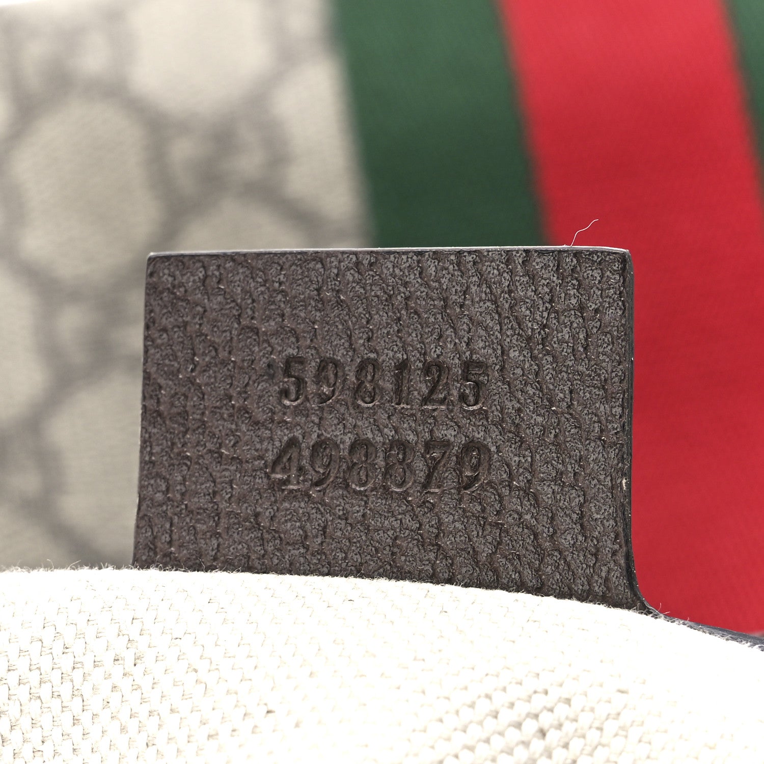 Gucci GG Supreme Monogram Textured Dollar Calfskin Web Small Ophidia Half Moon Hobo Beige Ebony New Acero 6 of 12