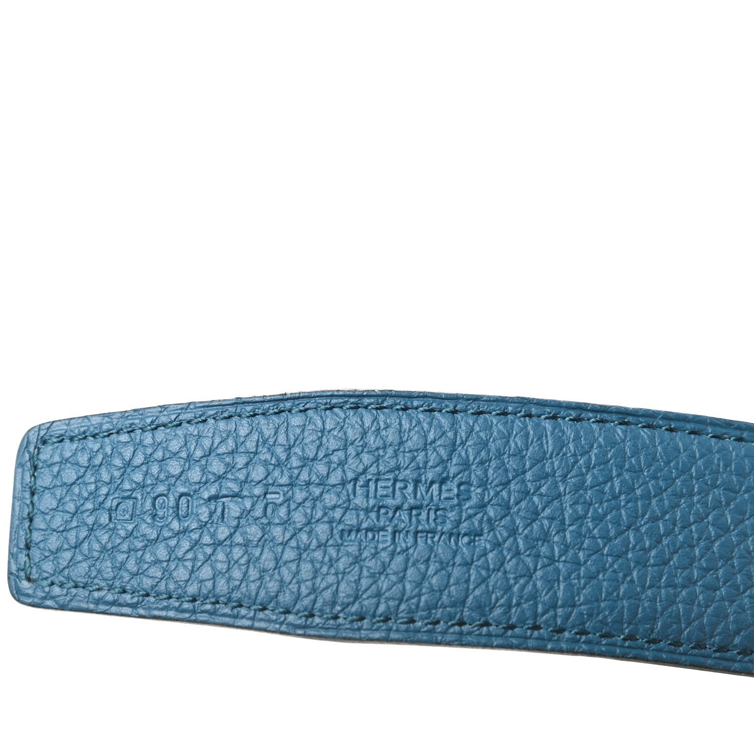 Hermes Box Togo 32mm Quizz H Belt 90 Black Bleu De Galice 3 of 6