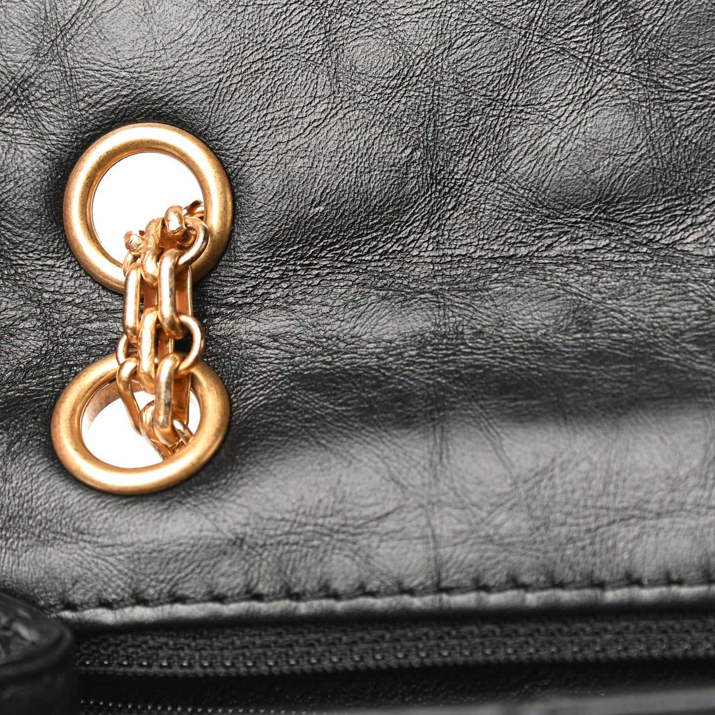 Aged Calfskin Quilted 2.55 Reissue Mini Flap Black