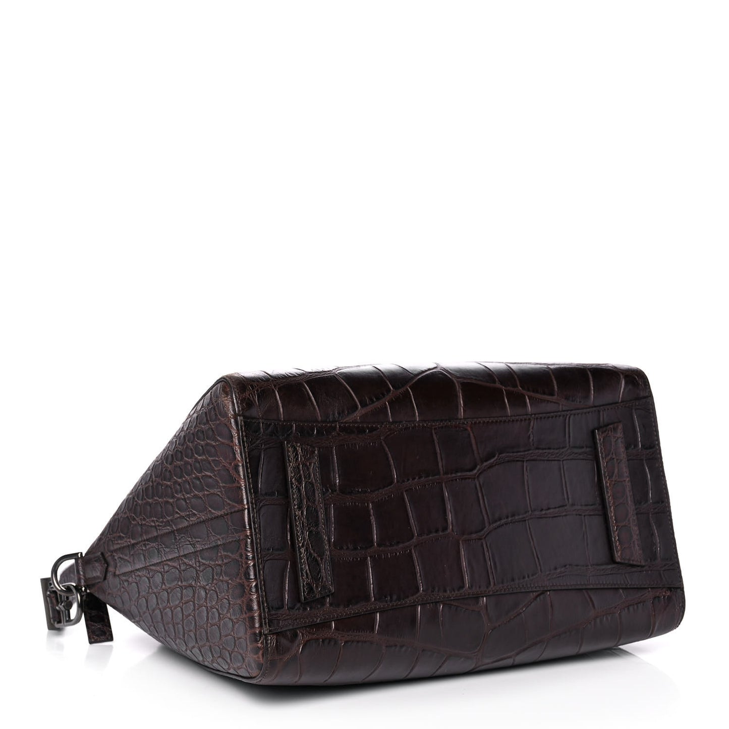 Calfskin Crocodile Embossed 3D Stud Medium Antigona Brown
