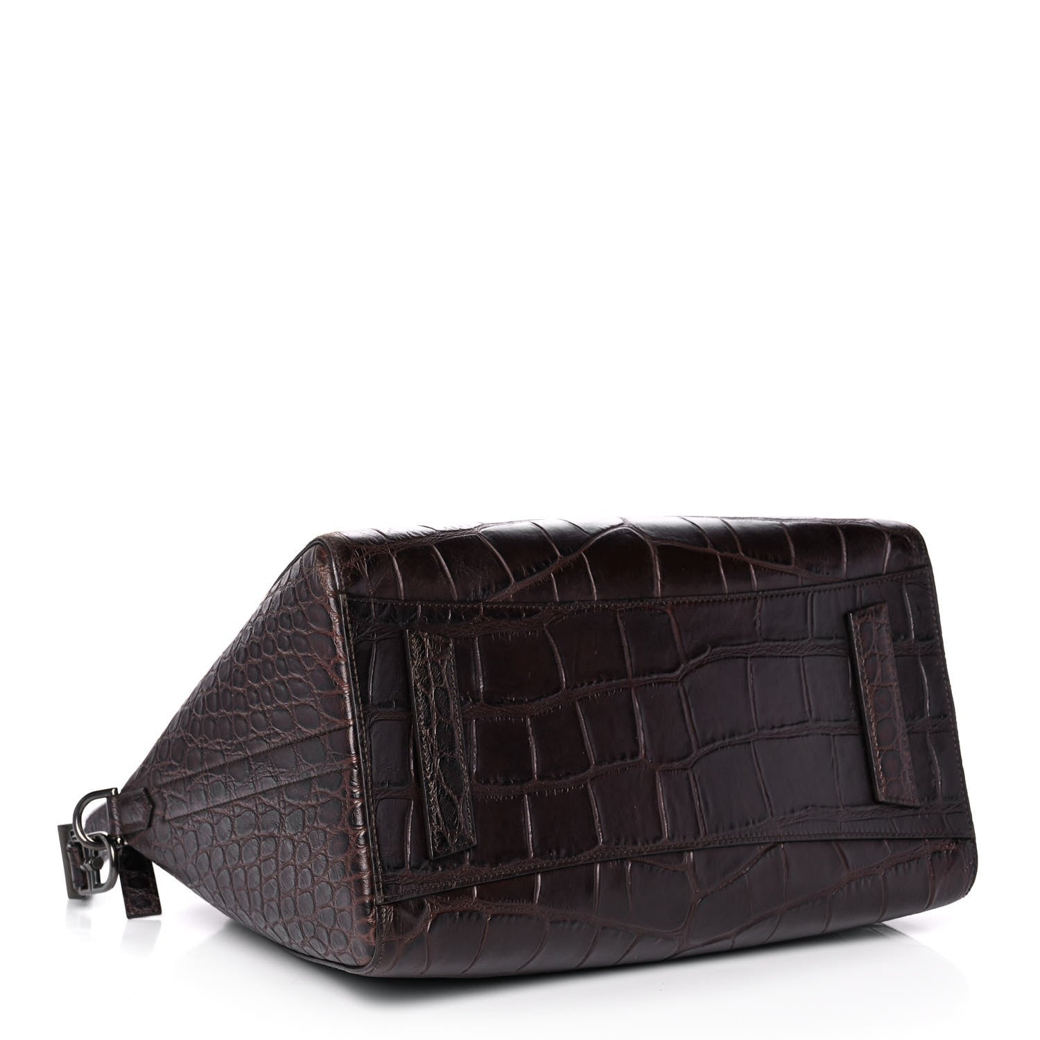 Givenchy Calfskin Crocodile Embossed 3D Stud Medium Antigona Brown 4 of 12