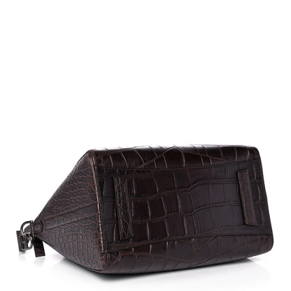 Givenchy Calfskin Crocodile Embossed 3D Stud Medium Antigona Brown 4 of 12