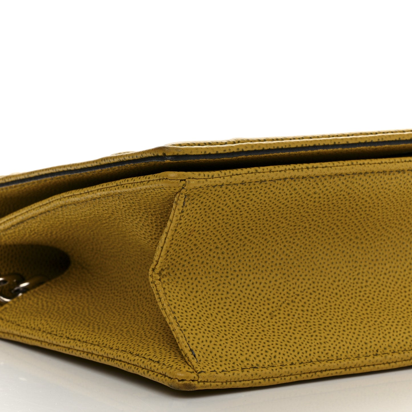 Grained Calfskin Medium Diorama Flap Bag Yellow