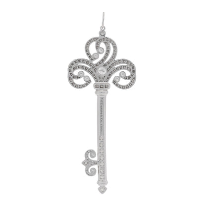 Tiffany Platinum Diamond Enchant Heart Key Pendant 2 of 4