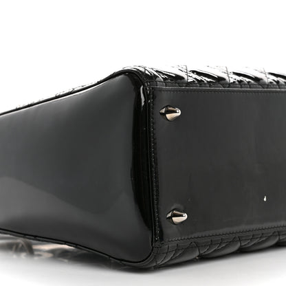 Christian Dior Patent Cannage Medium Lady Dior Black 9 of 13