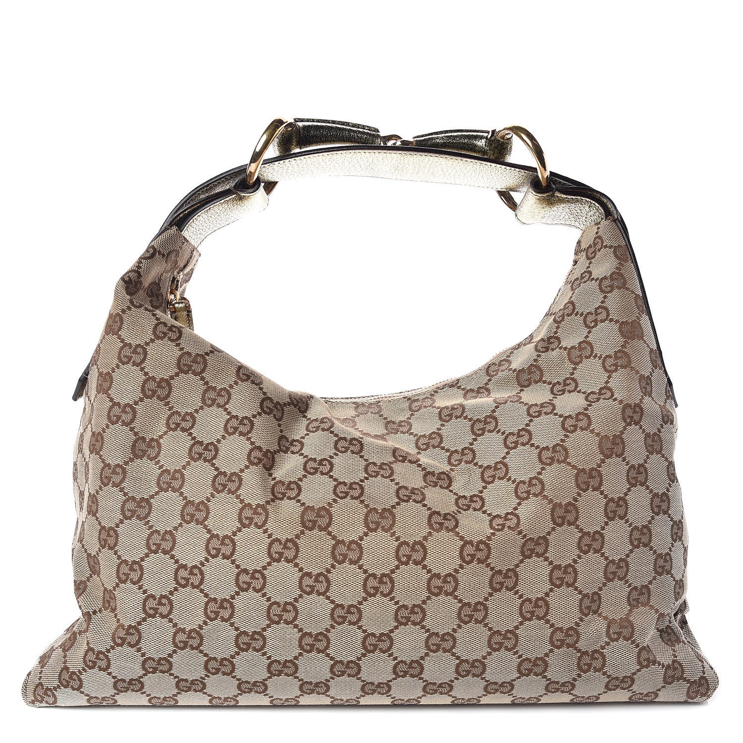 Gucci Monogram Medium Horsebit Chain Hobo Dark Brown 1 of 13