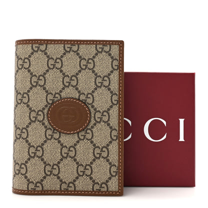 Gucci GG Supreme Monogram Azalea Calfskin Retro Interlocking G Passport Case Beige Ebony Brown Sugar 8 of 8