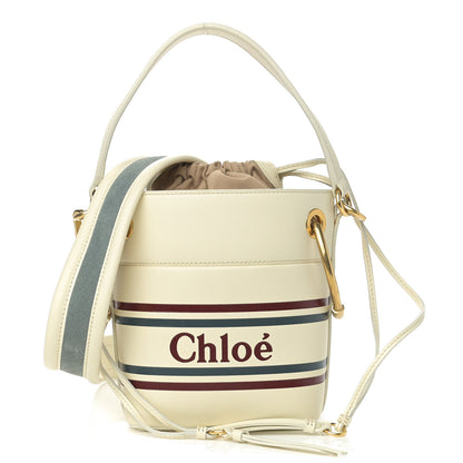 Chloe Smooth Calfskin Logo Mini Roy Bucket Bag Natural White 1 of 10