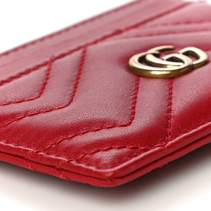 Gucci Calfskin Matelasse GG Marmont Card Holder Hibiscus Red 8 of 10
