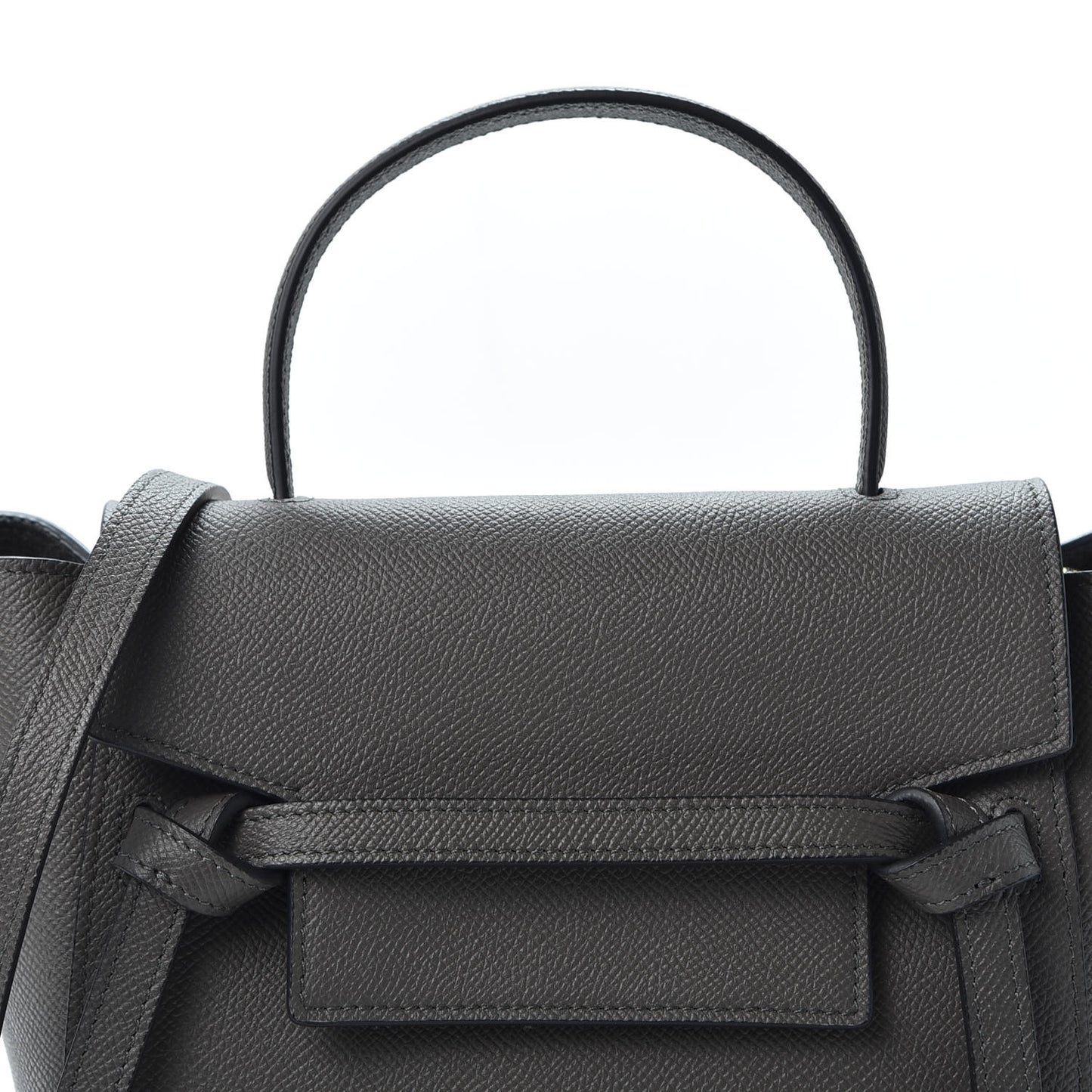 Grained Calfskin Nano Belt Bag Grey