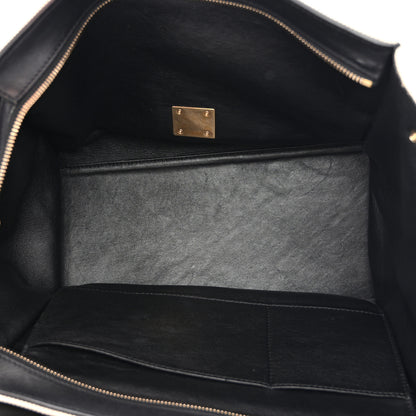 Celine Smooth Calfskin Canvas Medium Trapeze Cream 5 of 17