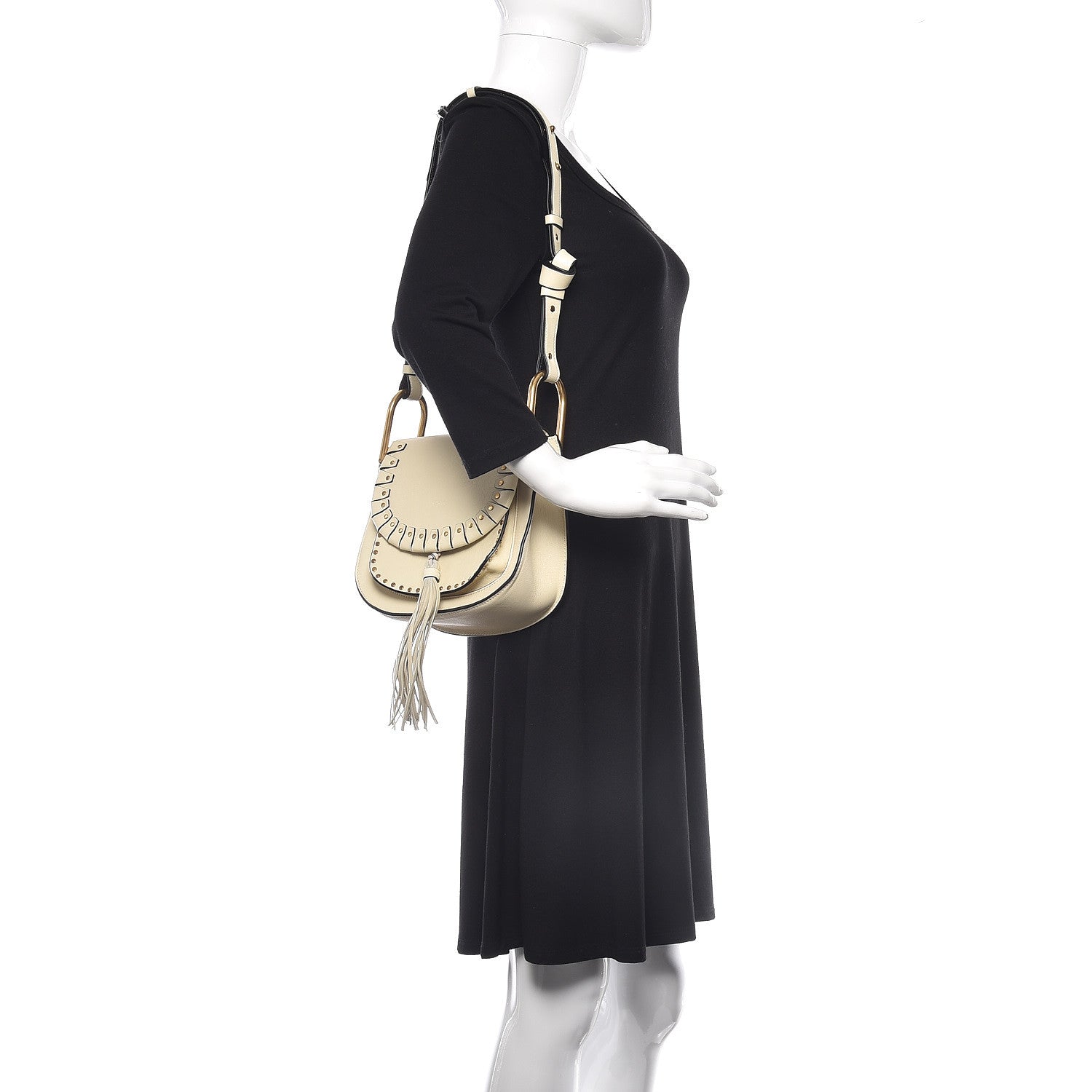 Chloe Calfskin Small Hudson Shoulder Bag Lace White 2 of 13