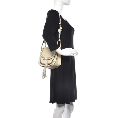 Chloe Calfskin Small Hudson Shoulder Bag Lace White 2 of 13