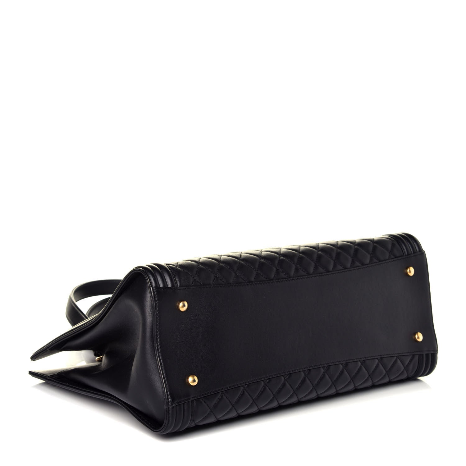 Chanel Calfskin Quilted Boy Shopping Tote Black 4 of 8