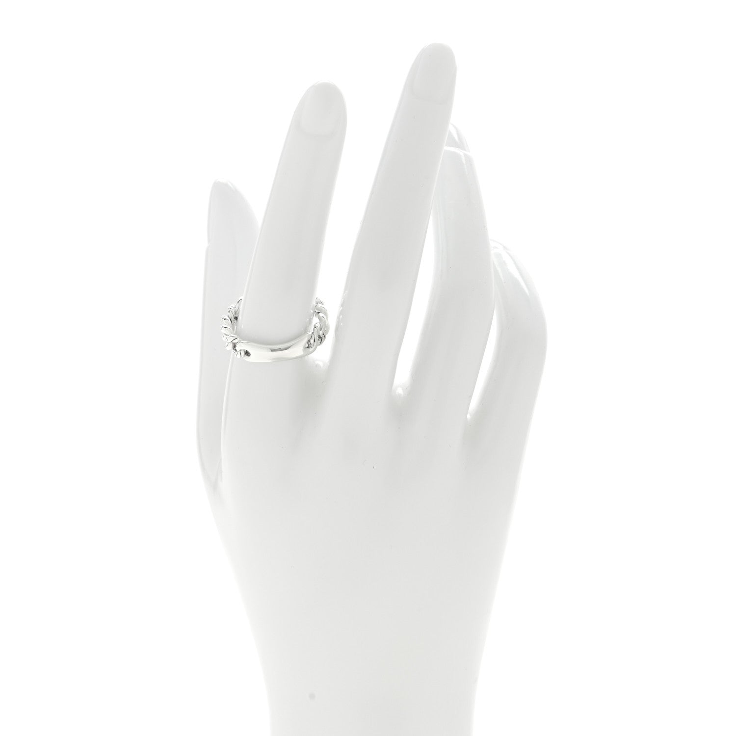 David Yurman Sterling Silver Narrow Belmont Curb Link Ring 57 8 2 of 4