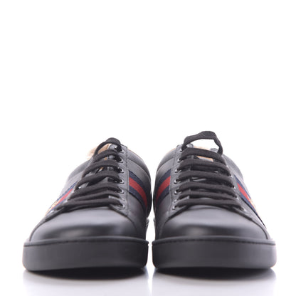 Gucci Calfskin Ayers Web Bee Embroidered Ace Sneakers 39.5 Black 2 of 10