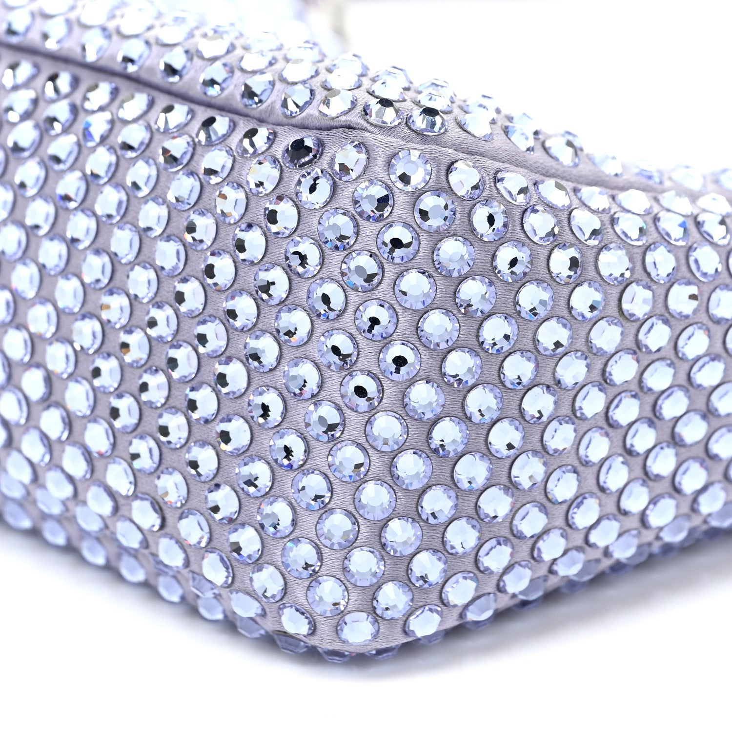 Prada Satin Crystal Mini Re-Edition 2000 Bag Glicine 9 of 12