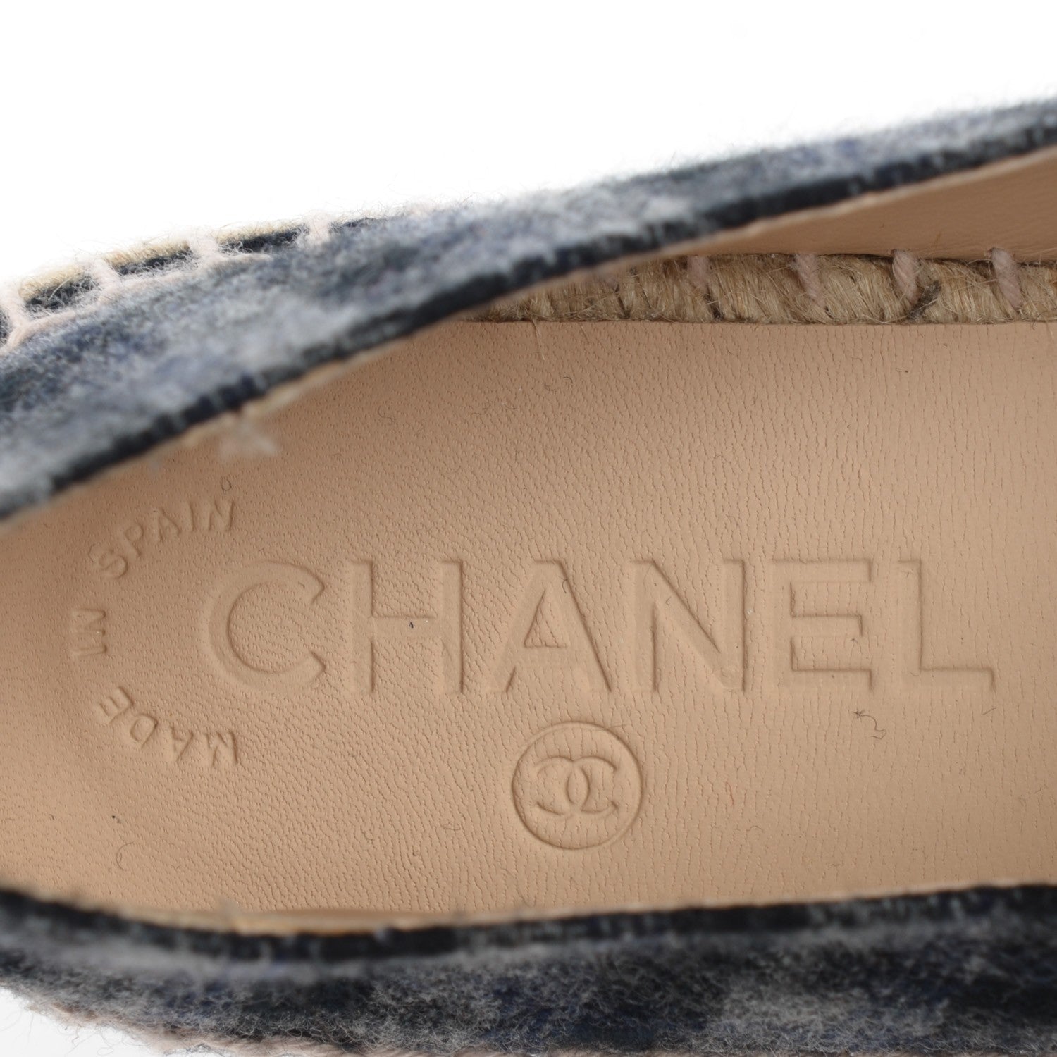 Chanel Flannel CC Espadrilles 35 Grey Black 10 of 11