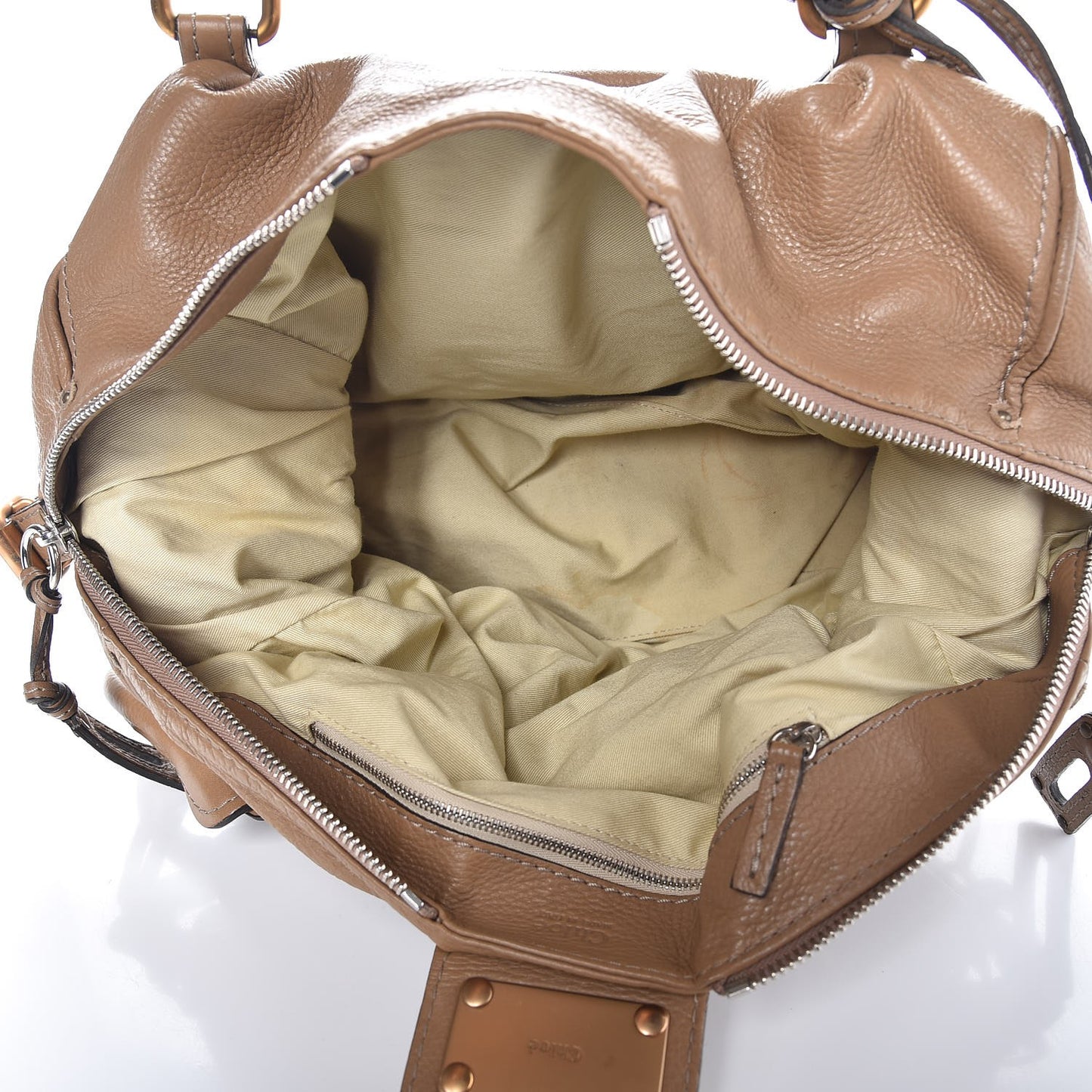 Calfskin Paddington Front Pocket Tote Tan