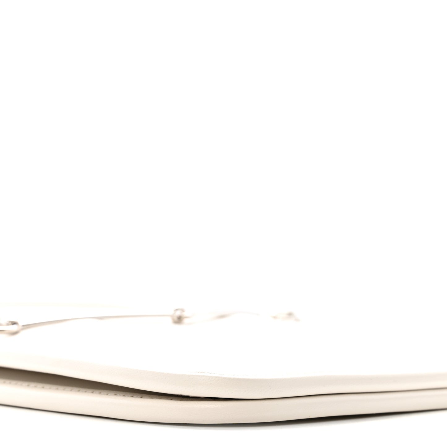 Calfskin Horsebit Slim Shoulder Bag White