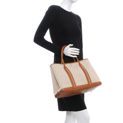 Hermes Barenia Toile Garden Party 36 MM Tote Ecru 2 of 10