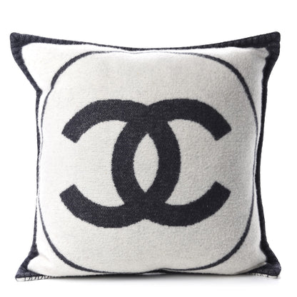 Chanel Merino Wool Cashmere CC Pillow Navy Blue 1 of 6