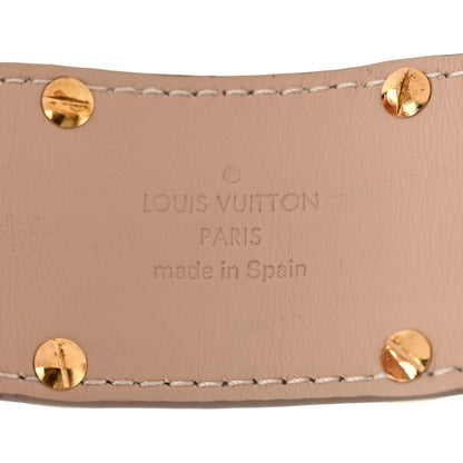 Louis Vuitton Calfskin So LV Cuff Bracelet 17 Beige 4 of 7