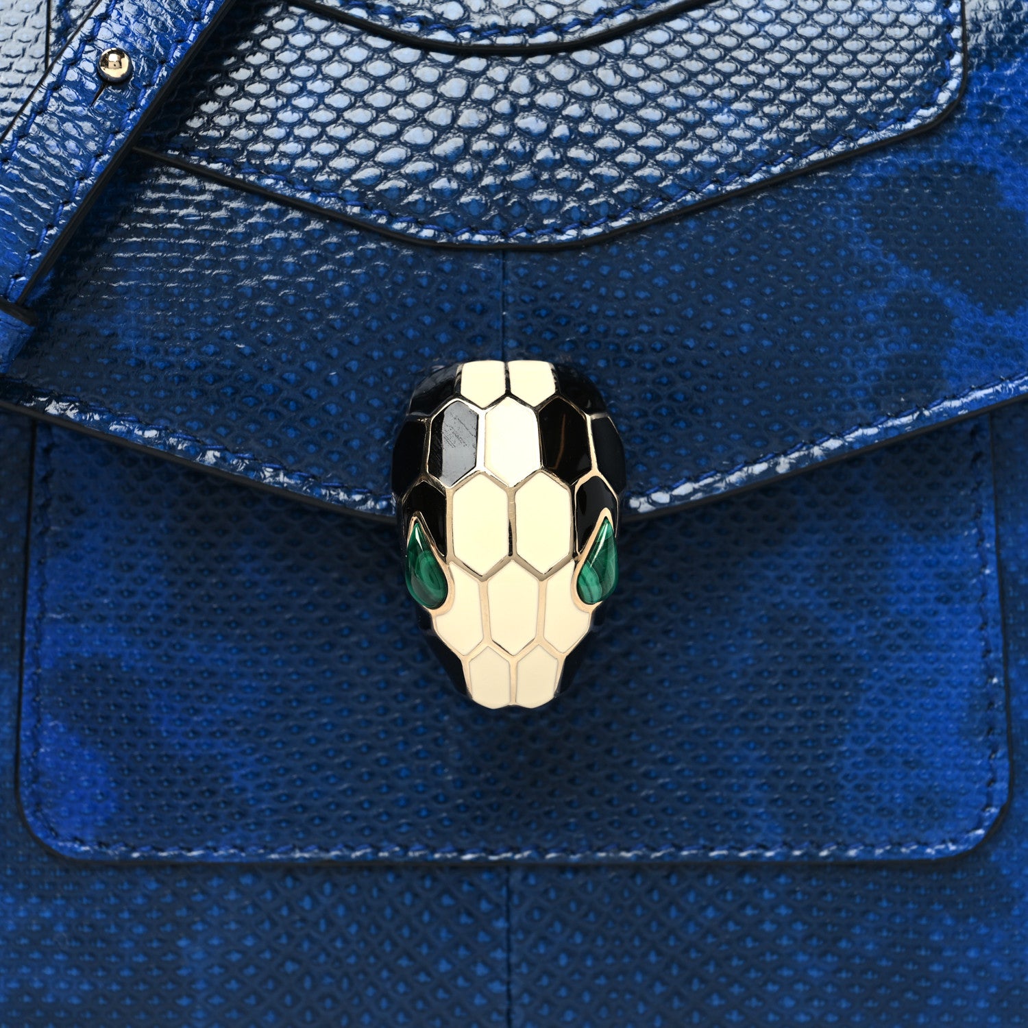 Bulgari Shiny Karung Serpenti Forever Top Handle Dark Blue 8 of 10