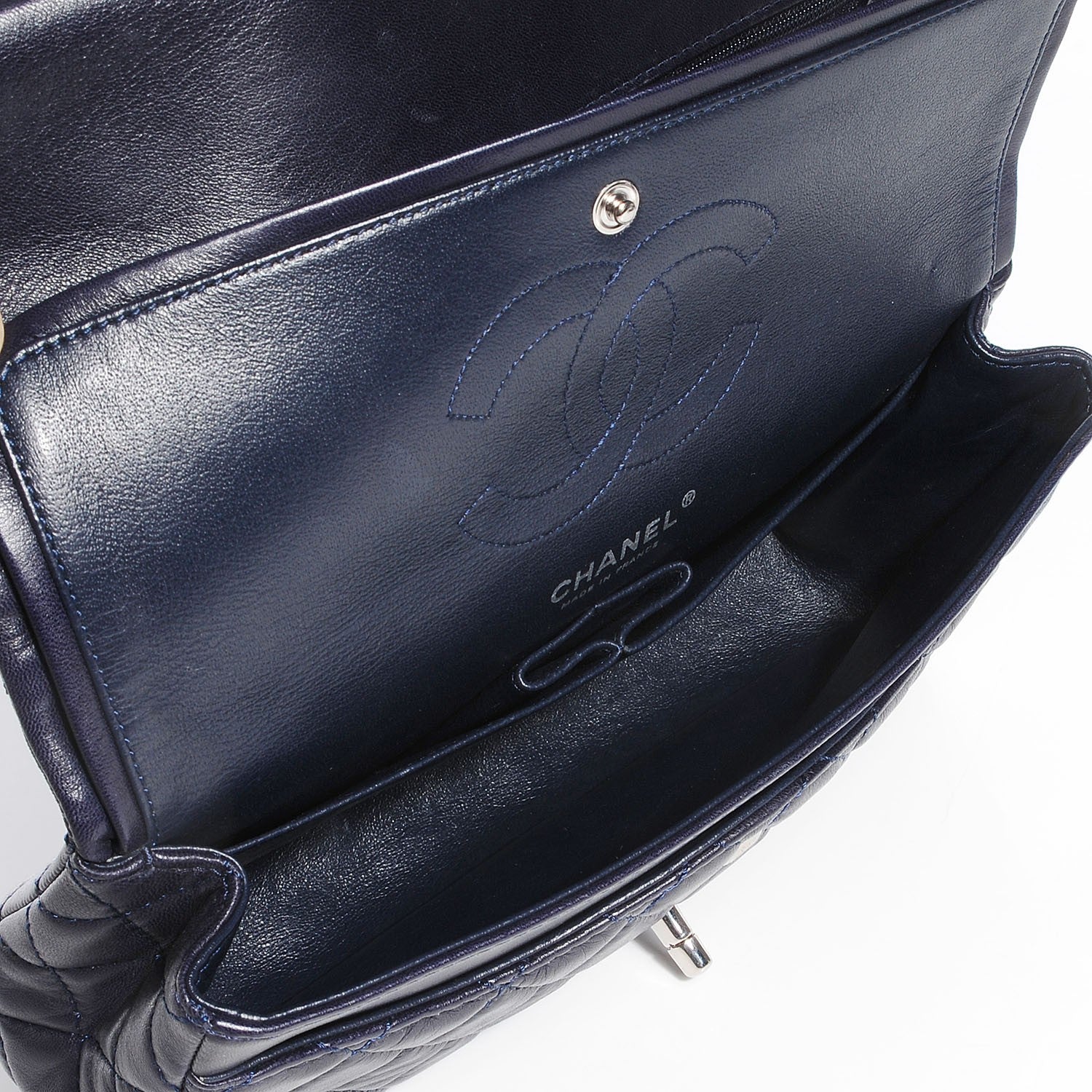 Chanel Lambskin Medium Double Flap Navy 6 of 9