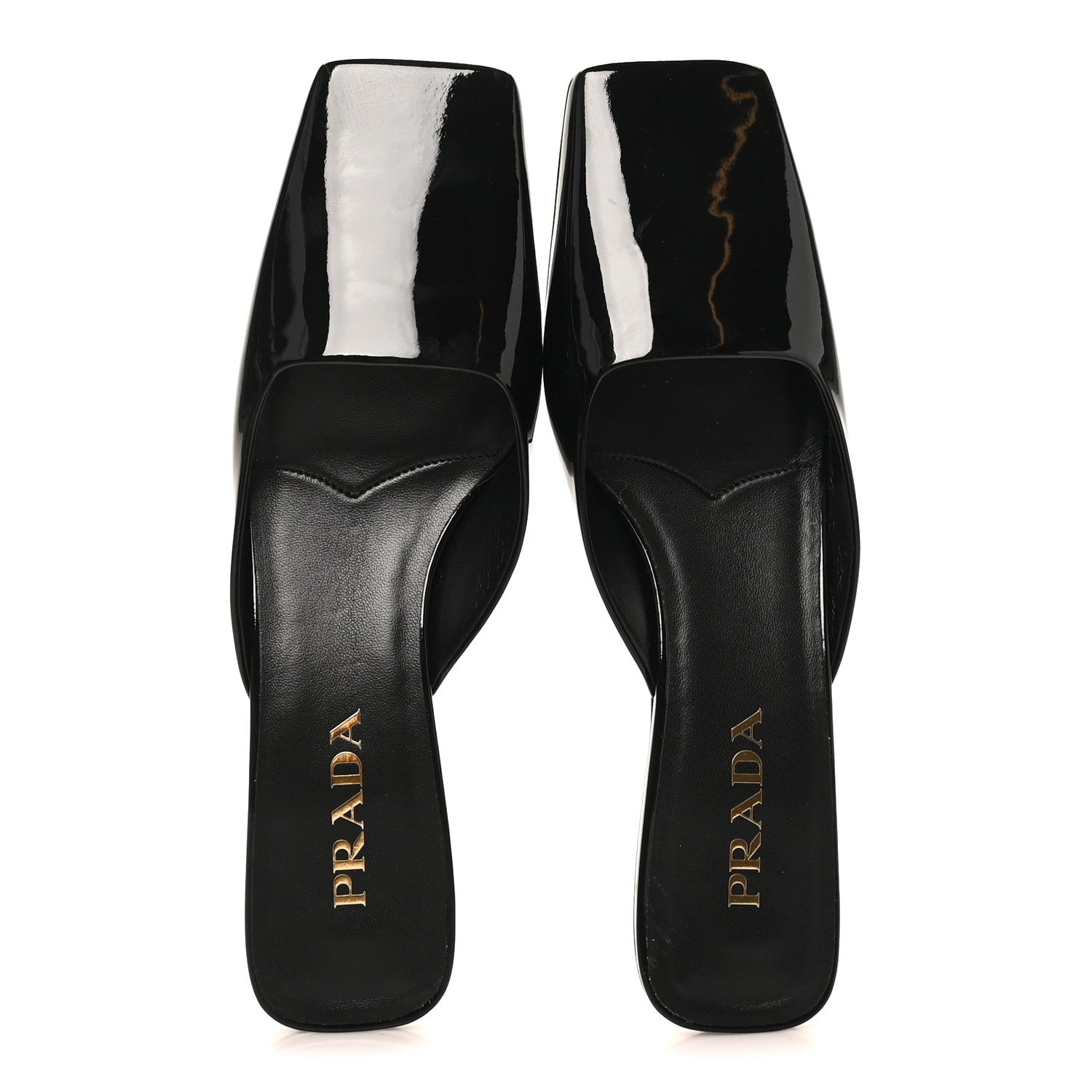 Prada Vernice Modellerie Mules 39 Black 2 of 8