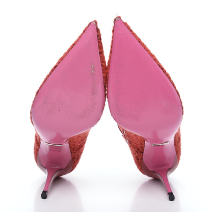 Gucci Lace Pizzo Venice Pumps 39 Hibiscus Red 5 of 9
