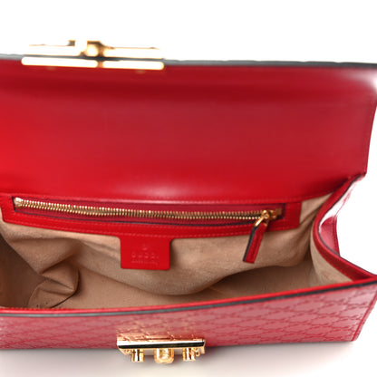 Gucci Guccissima Medium Padlock Shoulder Bag Hibiscus Red 5 of 17
