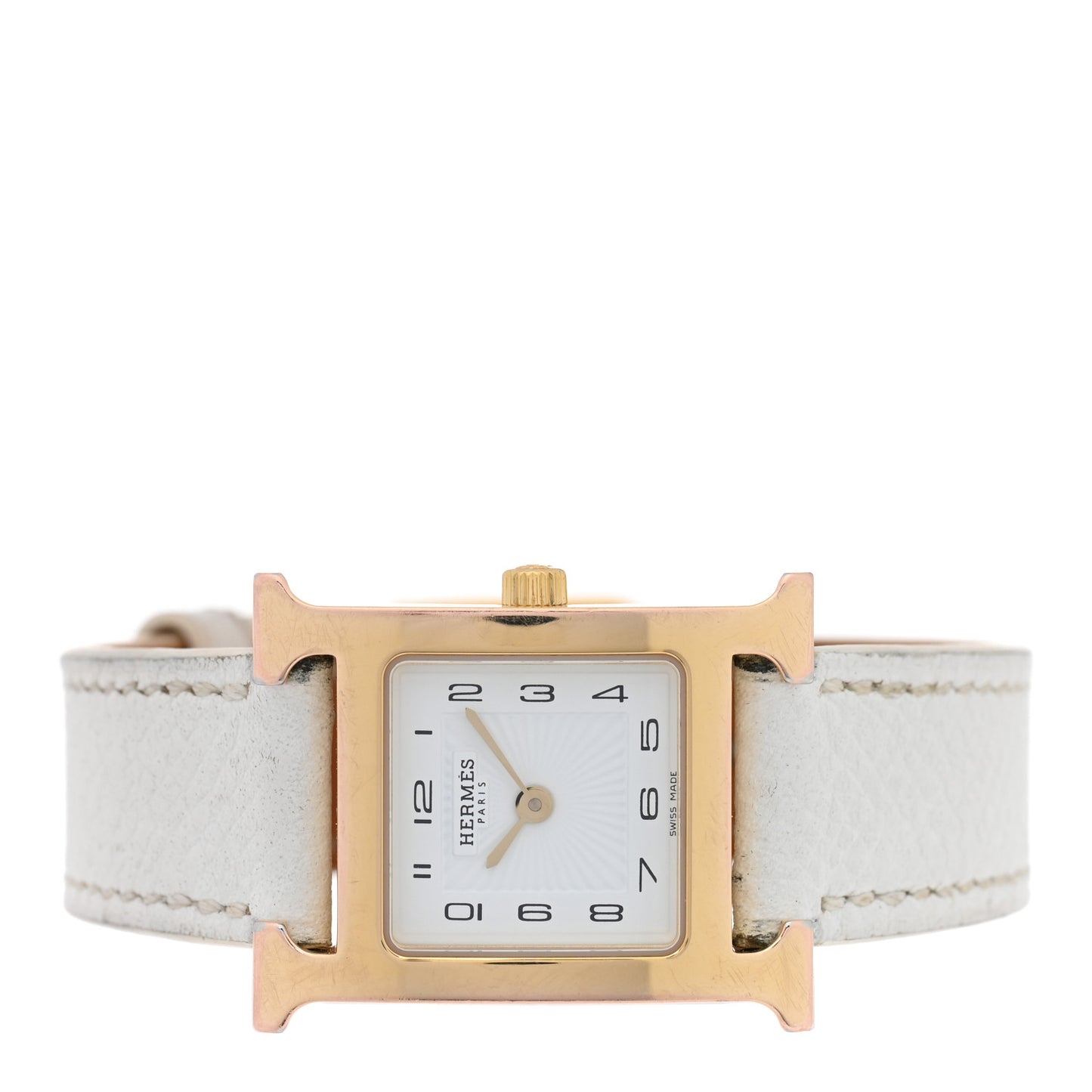 Stainless Steel Epsom 21mm Heure H Hour Quartz Watch Blanc