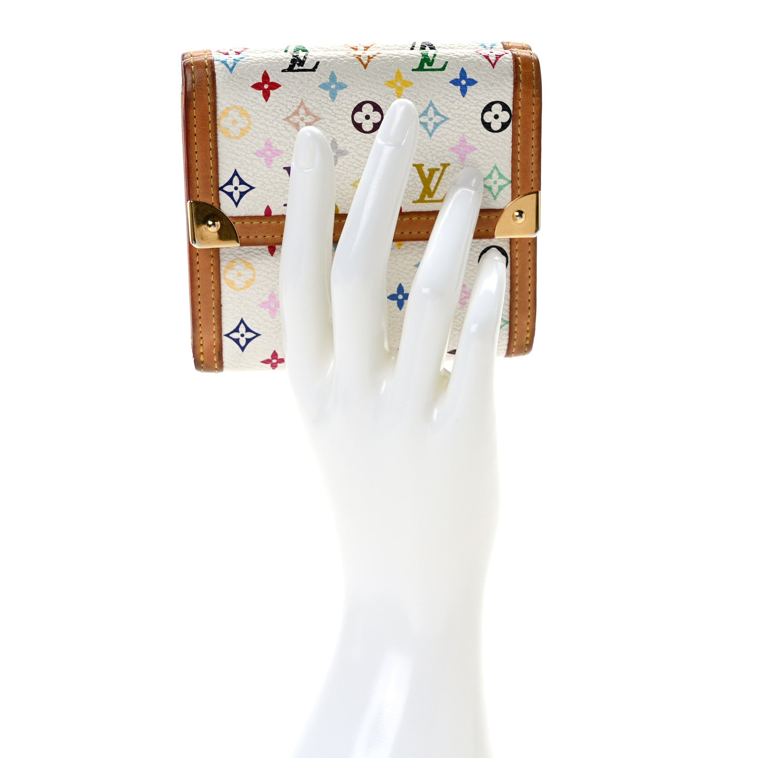 Louis Vuitton Monogram Multicolor Porte-Monnaie Billets Wallet White 2 of 10